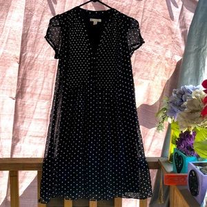 Db established 1962 black white polka dot dress